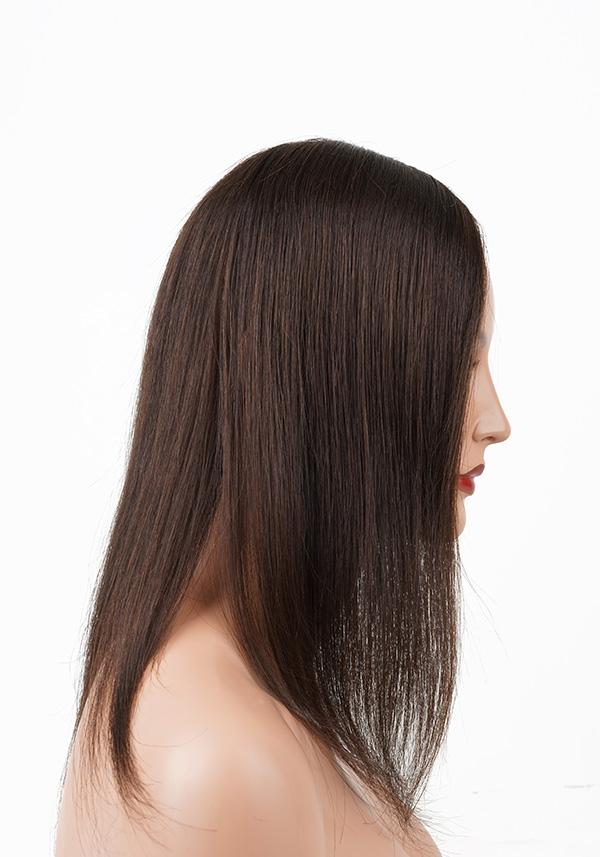 Alisa | Postiche en soie et dos tressé pour femmes Ligne de cheveux naturelle avec cheveux virgins (longueur de 16 inch) (Default)