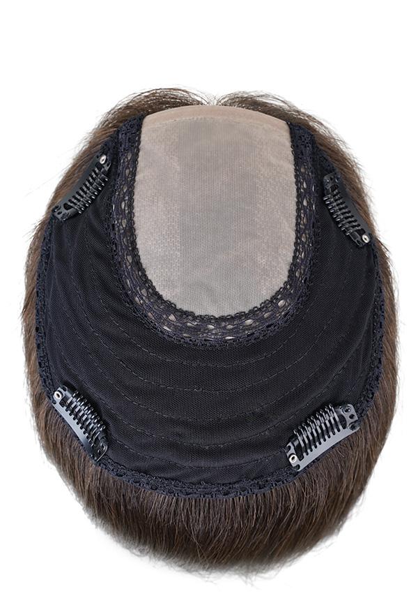 Alisa | Postiche en soie et dos tressé pour femmes Ligne de cheveux naturelle avec cheveux virgins (longueur de 16 inch) (Default)