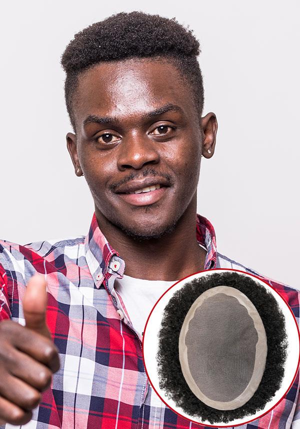 Carl complement capillaire afro avec base mono fine et périmètre en PU