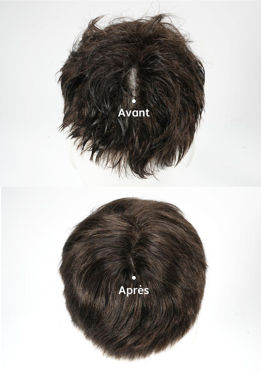 reparation de prothèse capillaire avant et après