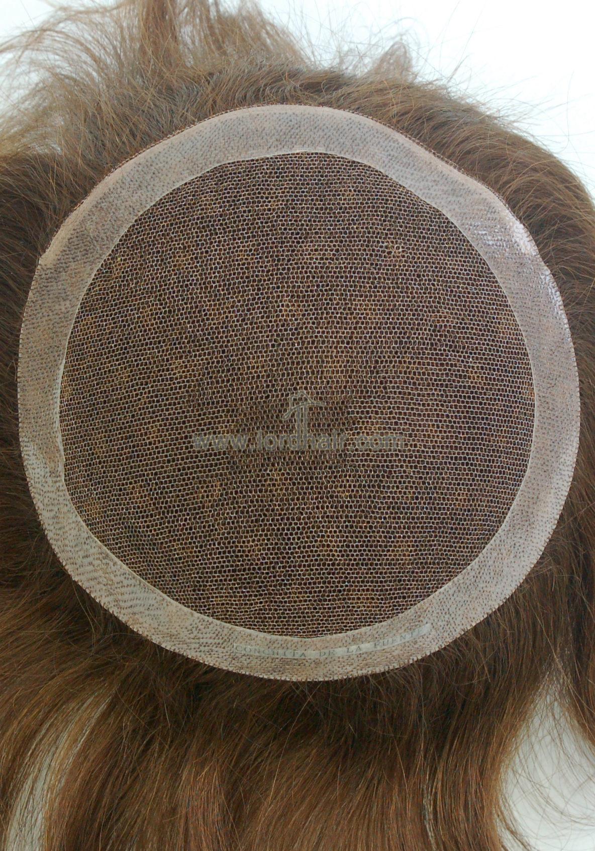 YJ503: Breathable French Lace with PU Patch Base Human Hair System