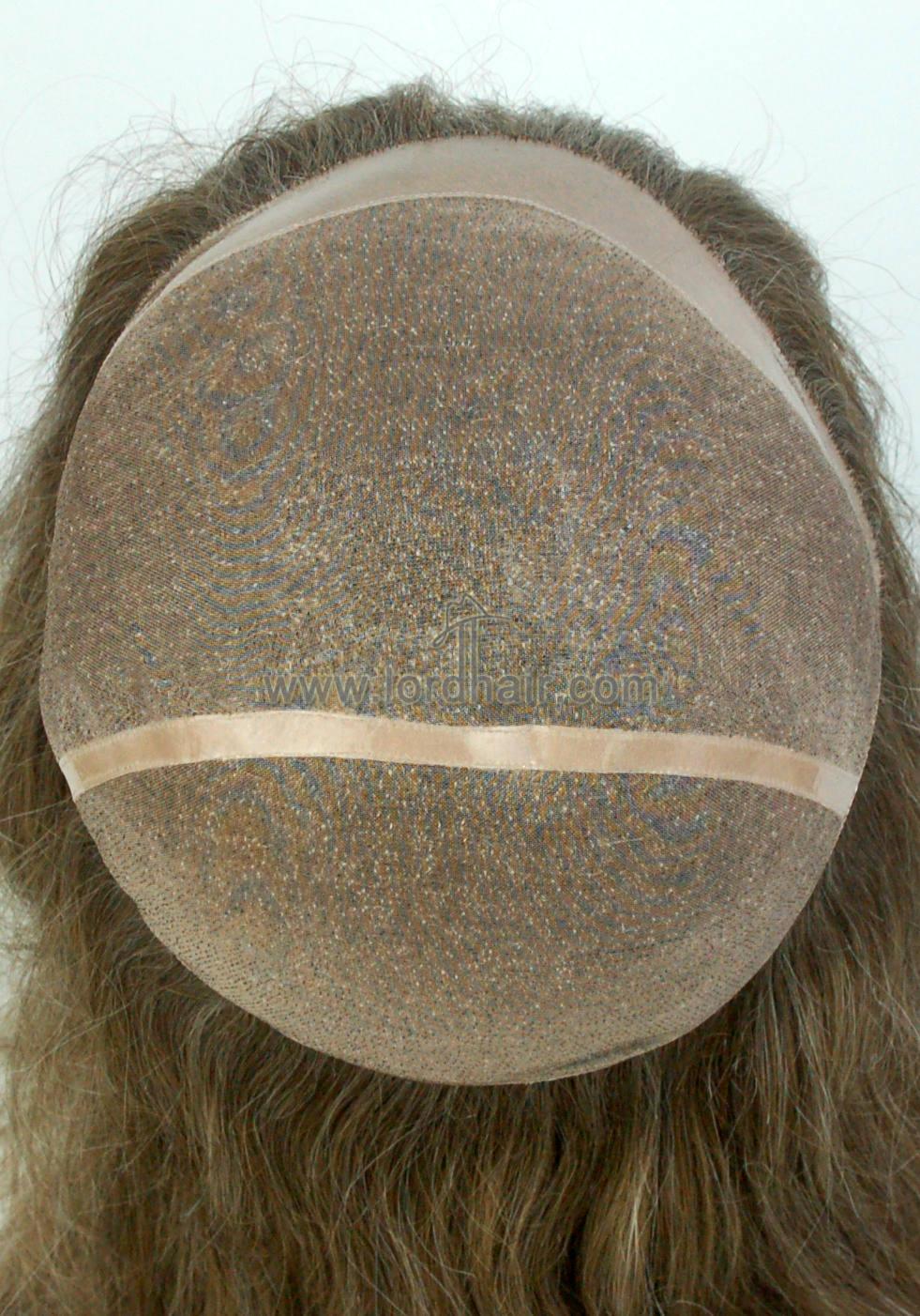 YJ546: Elegant Fine Mono Base with PU Perimeter Human Hair Women Wig