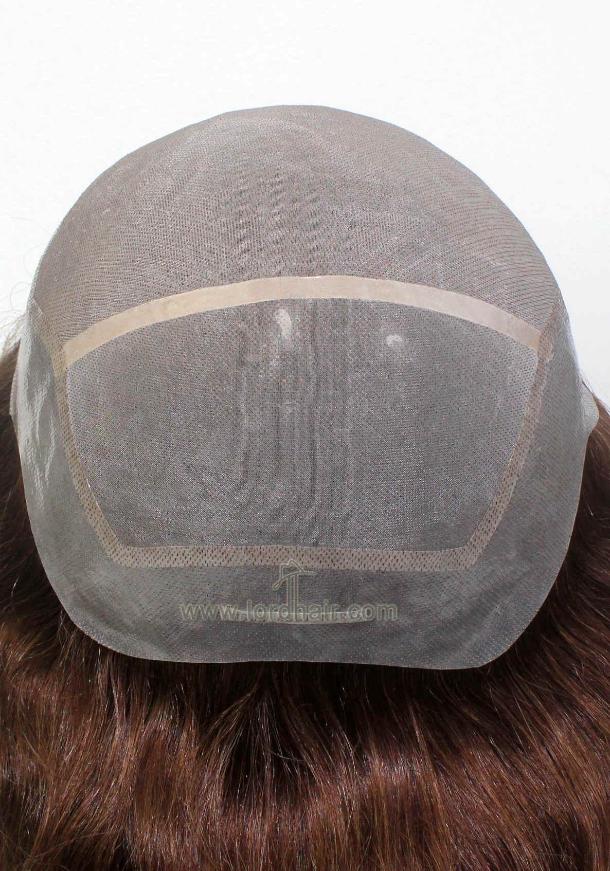 YJ750: Fine Mono with Thin Skin Around Indian Human Hair Replacement