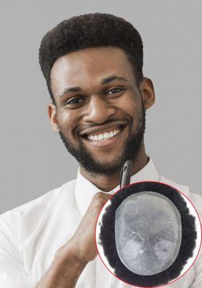 Complément Capillaire Afro-américains avec base peau fine de 0,08 mm