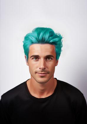 Coiffure Halloween Complément Capillaire Avec Brushback Turquoise