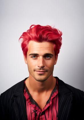 Coiffure Halloween Pomme Amour Rouge Complément Capillaire Hommes