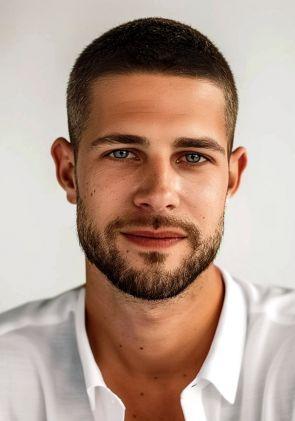 Pré-coupe de cheveux pour hommes avec coiffure Buzz Cut