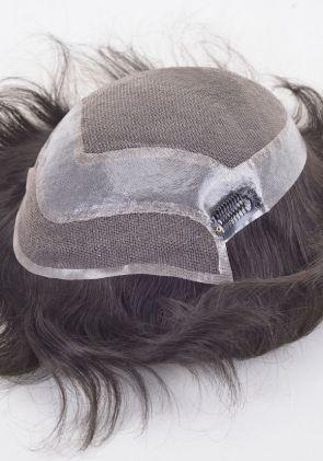 Complément capillaire Homme à pince pour hommes avec dentelle française