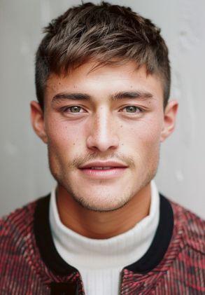 Prothèse Capillaire Pour Coiffure Hommes Pré-Coupe Avec Coiffure Messy Courte