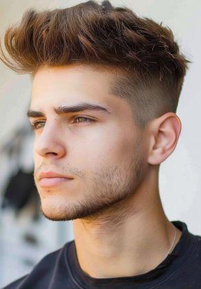 Coiffure Hommes Pré-Coupe Avec Une Coupe Moderne Et Un Top Texturé