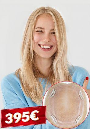 Perruque femme en mono top avec PU périmètre et 4 clips