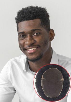 Postiche Hommes Afro Dentelle Française