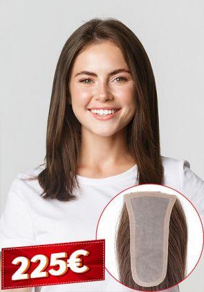 Perruque femme silk-top avec cheveux virgins