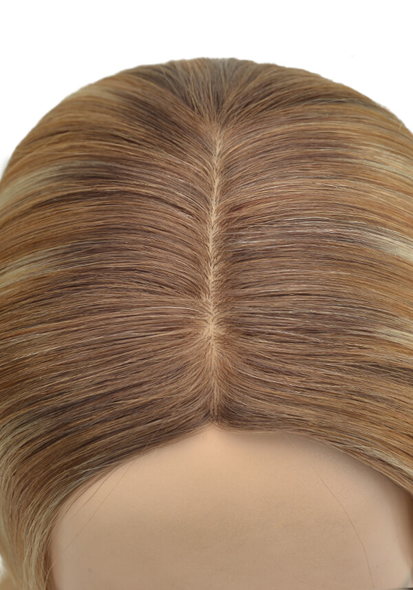 Perruque réaliste en soie pour femmes, Cheveux mongols de haute qualité  Remy Hair